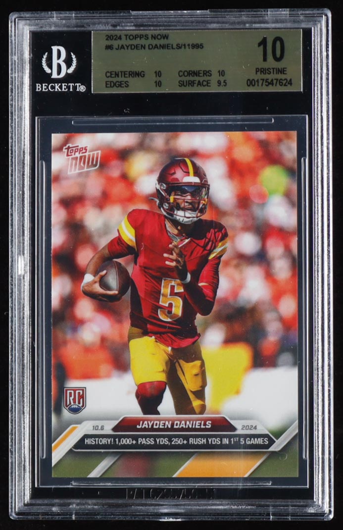 Jayden Daniels 2024 Topps Now #6 RC (BGS 10) at PristineAuction.com Jayden Daniels 2024 Topps Now #6 RC (BGS 10) at PristineAuction.com