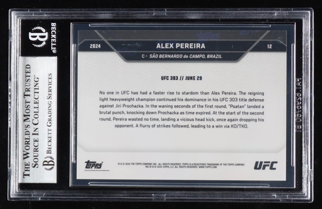 Alex Pereira 2024 Topps Now UFC #12 (BGS 9) at PristineAuction.com Alex Pereira 2024 Topps Now UFC #12 (BGS 9) at PristineAuction.com