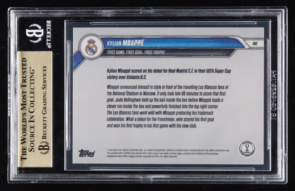 Kylian Mbappe 2024 Topps Now #2 | Super Cup (BGS 9.5) at PristineAuction.com Kylian Mbappe 2024 Topps Now #2 | Super Cup (BGS 9.5) at PristineAuction.com