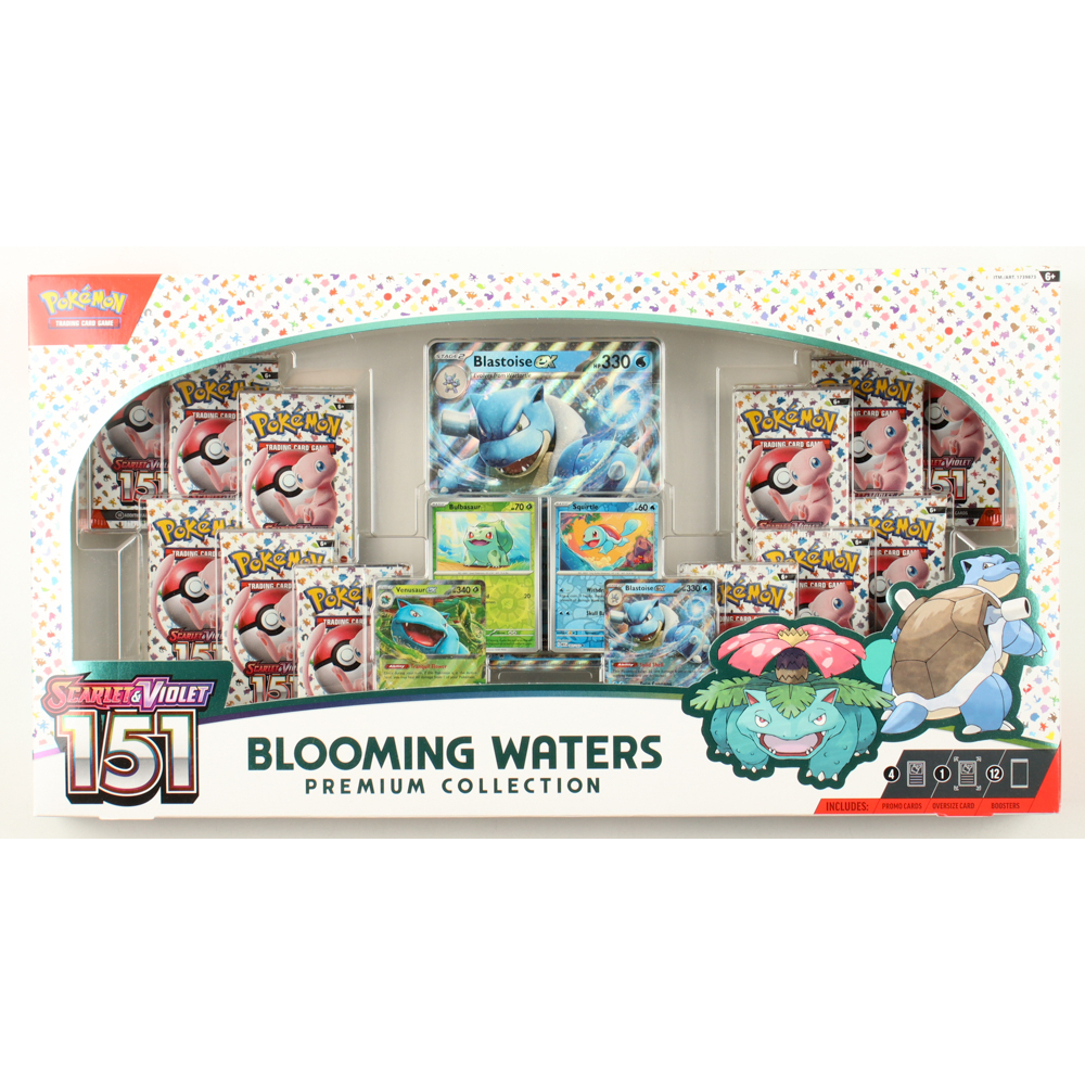 2025 Pokemon TCG Scarlet & Violet 151 Blooming Waters Premium Collection with (12) Booster