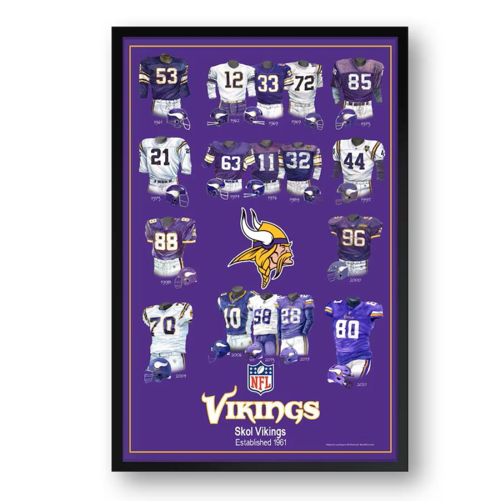 Vikings Custom Framed "Heritage Uniform" Photo at PristineAuction.com Vikings Custom Framed "Heritage Uniform" Photo at PristineAuction.com