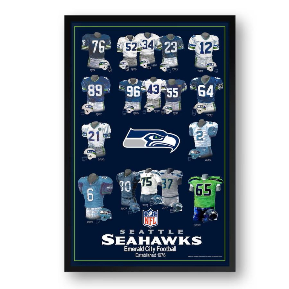 Seahawks Custom Framed "Heritage Uniform" Photo at PristineAuction.com Seahawks Custom Framed "Heritage Uniform" Photo at PristineAuction.com