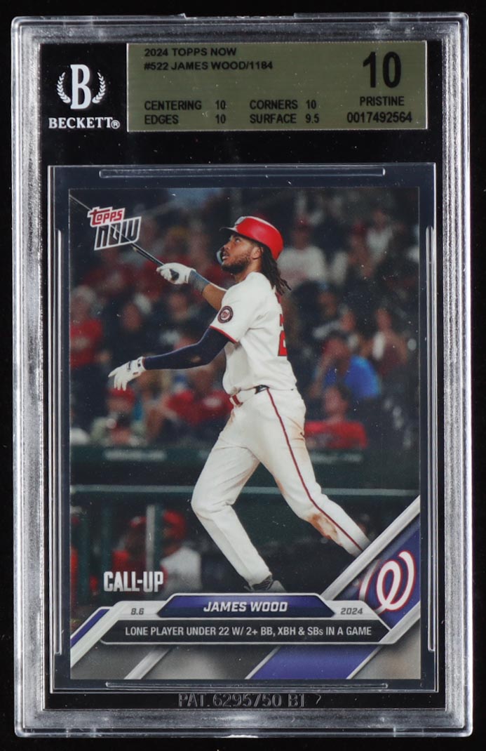 James Wood 2024 Topps Now #522 RC (BGS 10) at PristineAuction.com James Wood 2024 Topps Now #522 RC (BGS 10) at PristineAuction.com