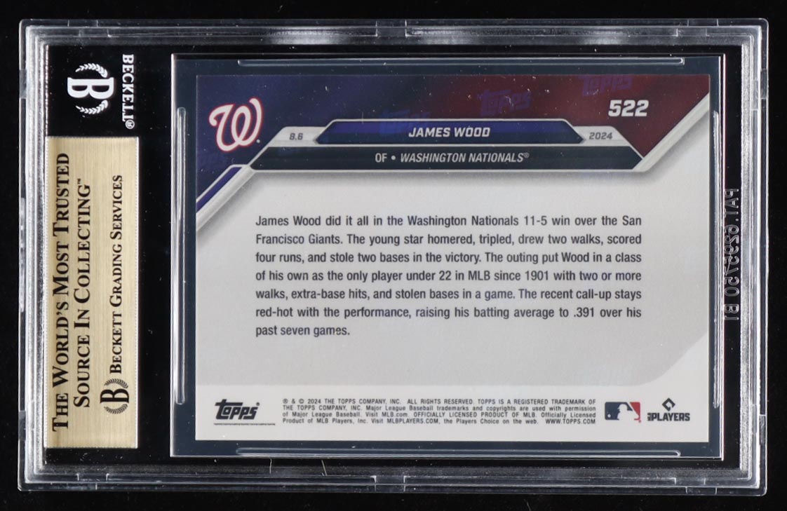 James Wood 2024 Topps Now #522 RC (BGS 10) at PristineAuction.com James Wood 2024 Topps Now #522 RC (BGS 10) at PristineAuction.com