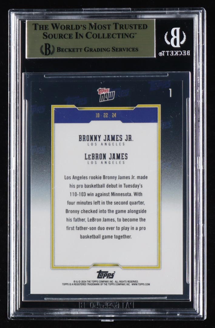 LeBron James | Bronny James Jr. 2024-25 Topps Now #1 (BGS 9.5) at PristineAuction.com LeBron James | Bronny James Jr. 2024-25 Topps Now #1 (BGS 9.5) at PristineAuction.com
