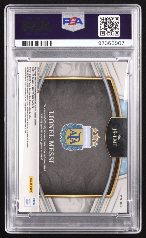 Lionel Messi 2022-23 Select FIFA Jumbo Swatches #8 (PSA 9) at PristineAuction.com Lionel Messi 2022-23 Select FIFA Jumbo Swatches #8 (PSA 9) at PristineAuction.com