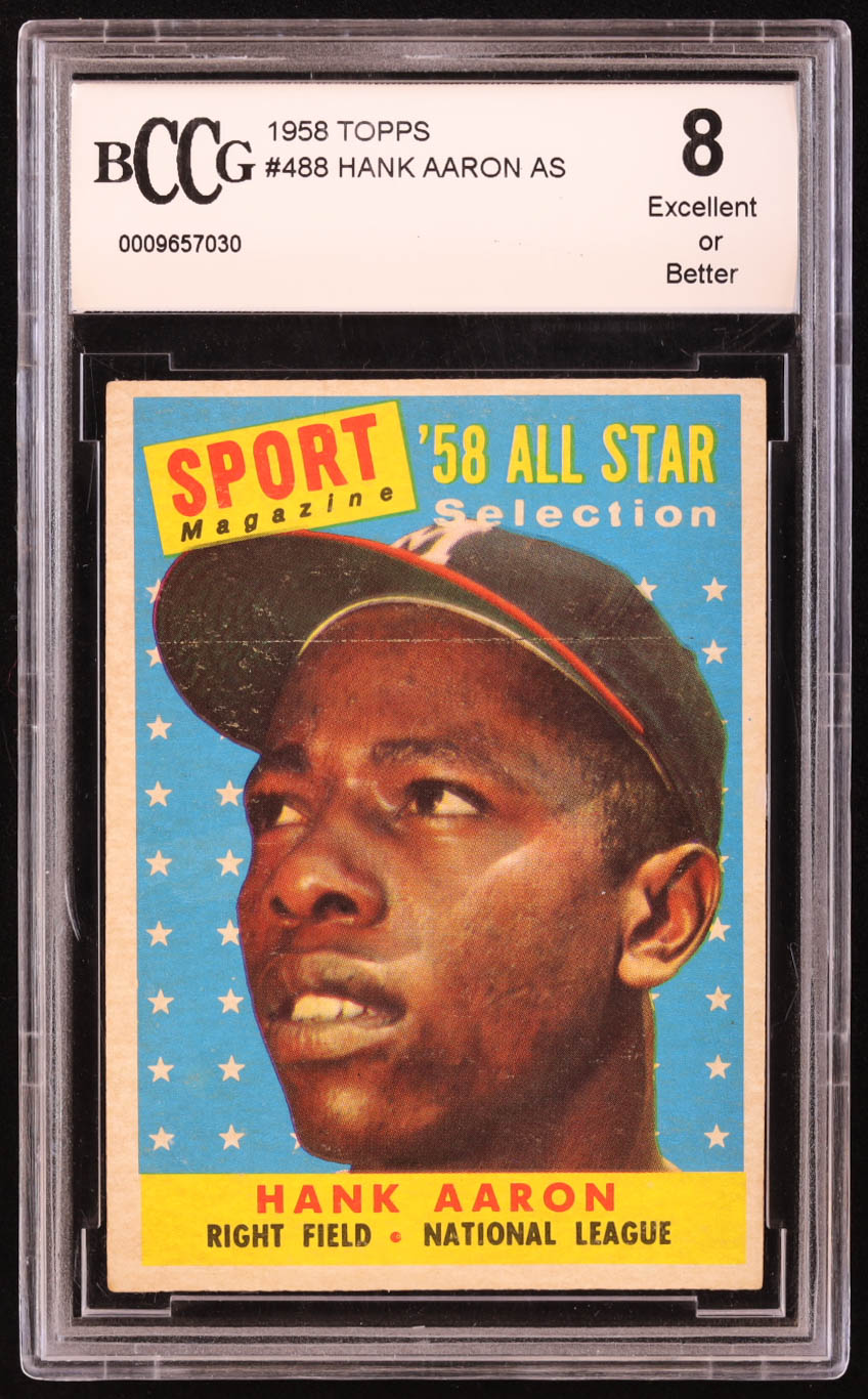 Hank Aaron 1958 Topps #488 AS (BCCG 8) at PristineAuction.com Hank Aaron 1958 Topps #488 AS (BCCG 8) at PristineAuction.com