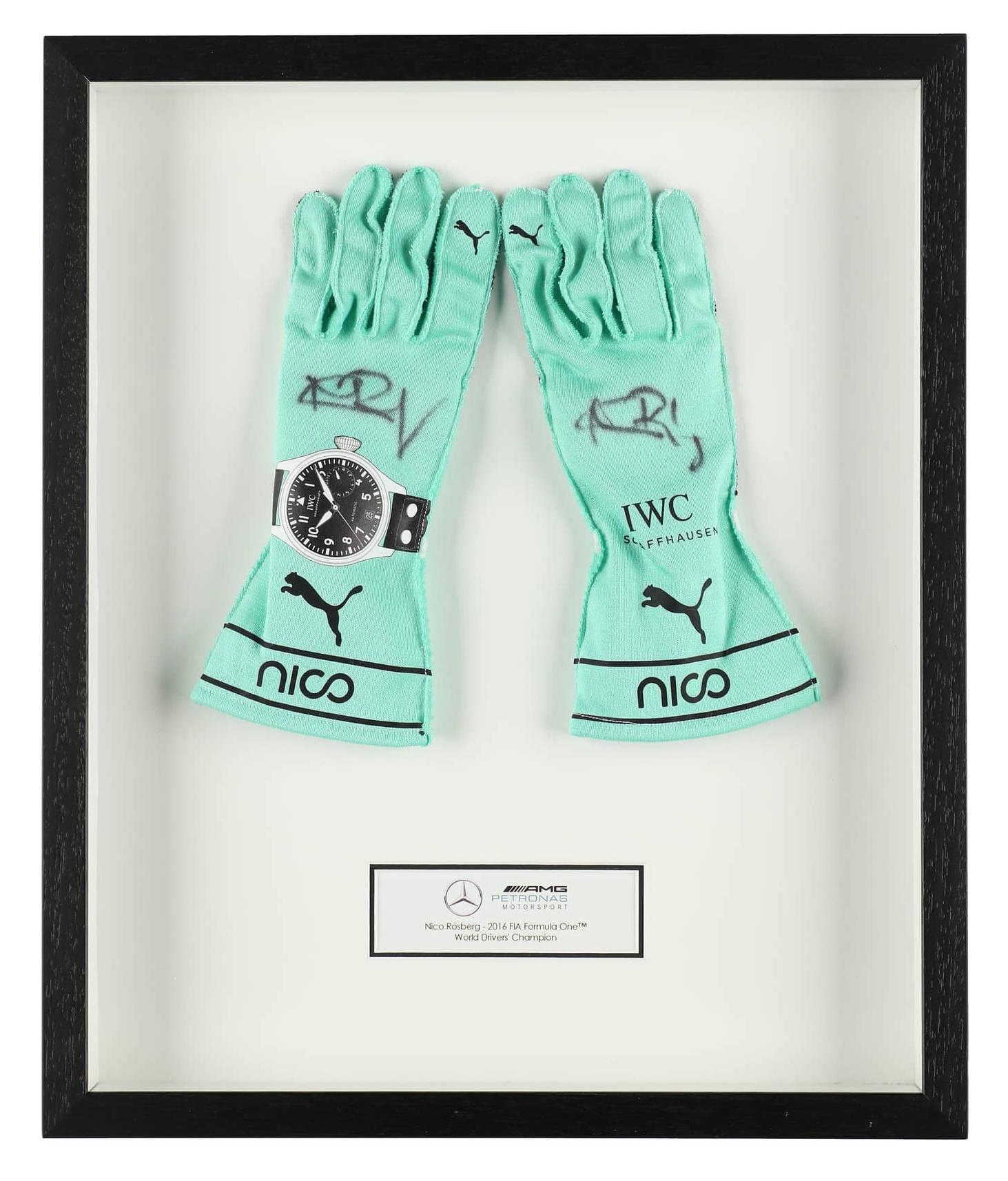 スポーツ選手 Nico Rosberg 2017 Mercedes Used Gloves Shop: Nico Rosberg's World Champion gloves