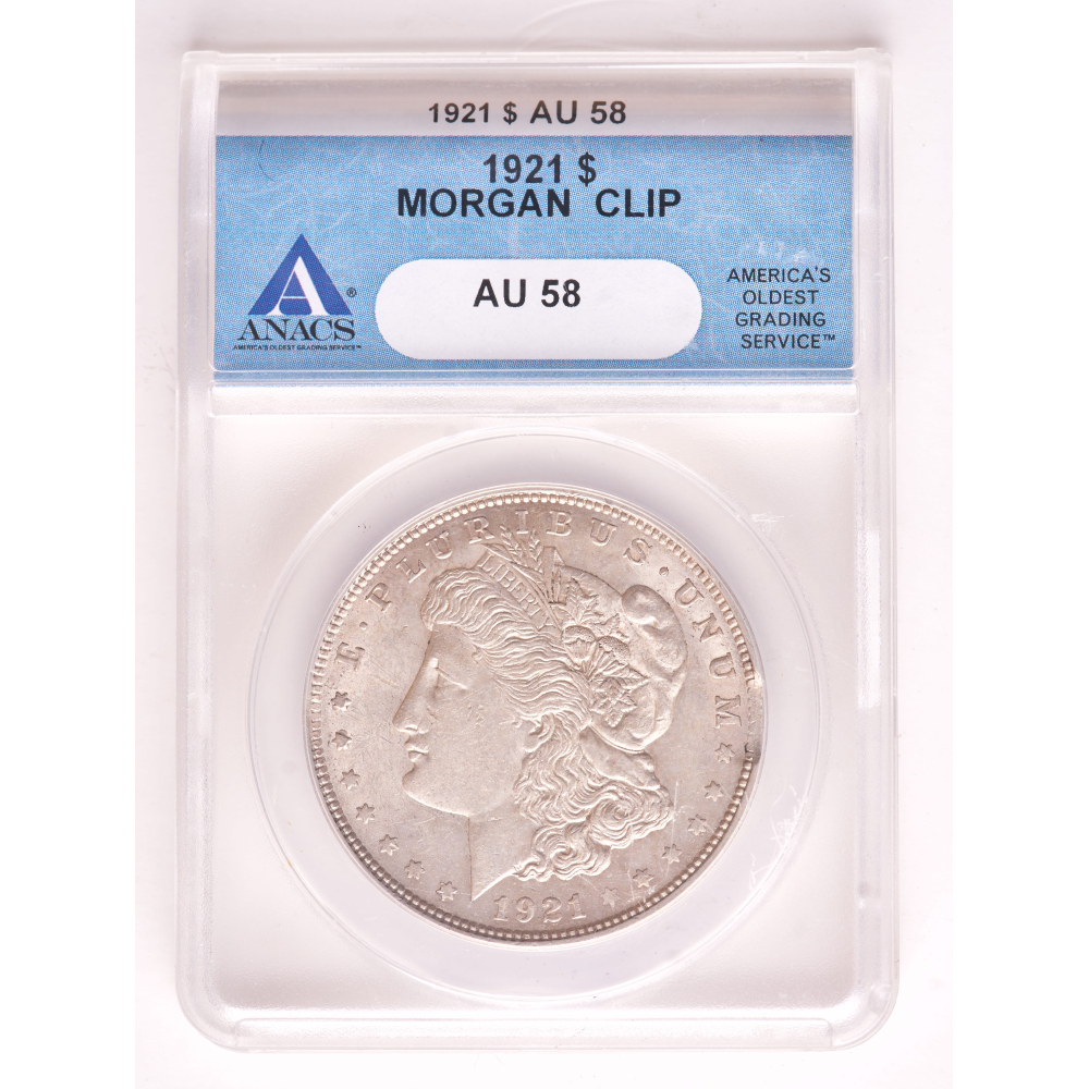 Mint Error 1921 Morgan Clip (ANACS AU58) at PristineAuction.com