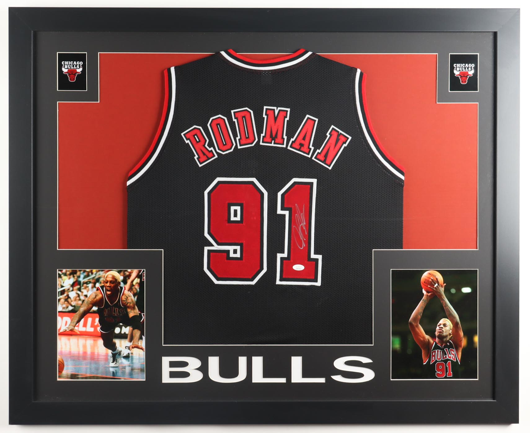 Dennis Rodman Signed Custom Framed Jersey Display (JSA) at PristineAuction.com Dennis Rodman Signed Custom Framed Jersey Display (JSA) at PristineAuction.com