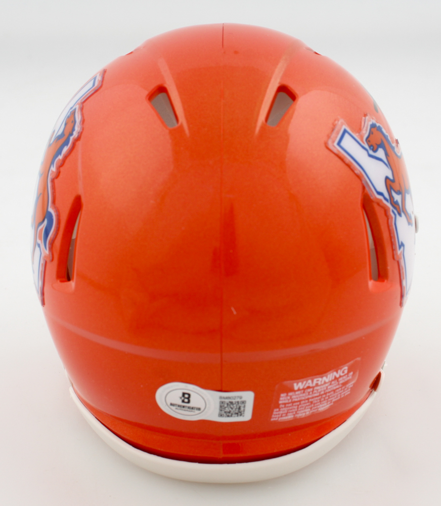 Khalil Shakir Signed Boise State Broncos Throwback Speed Mini Helmet (Beckett) at PristineAuction.com Khalil Shakir Signed Boise State Broncos Throwback Speed Mini Helmet (Beckett) at PristineAuction.com