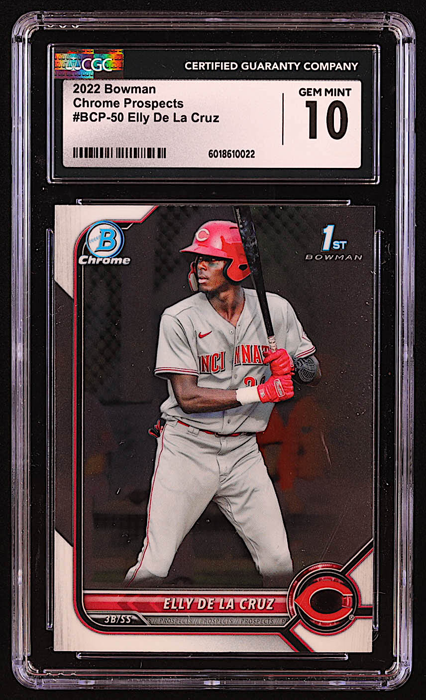 Elly De La Cruz 2022 Bowman Chrome Prospects #BCP50 RC (CGC 10) at PristineAuction.com Elly De La Cruz 2022 Bowman Chrome Prospects #BCP50 RC (CGC 10) at PristineAuction.com