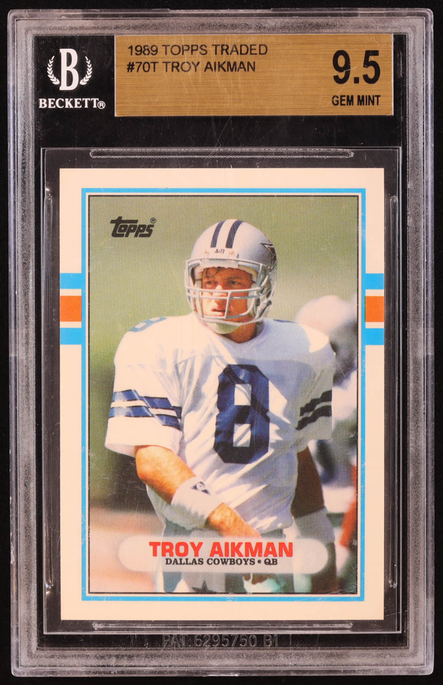 Troy Aikman 1989 Topps Traded #70T RC (BGS 9.5) at PristineAuction.com Troy Aikman 1989 Topps Traded #70T RC (BGS 9.5) at PristineAuction.com