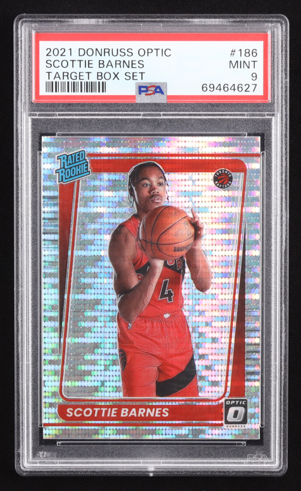 Scottie Barnes 2021-22 Donruss Optic Target Box Set #186 RC (PSA 9) at PristineAuction.com Scottie Barnes 2021-22 Donruss Optic Target Box Set #186 RC (PSA 9) at PristineAuction.com