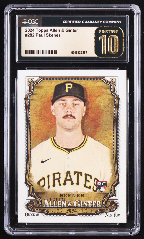 Paul Skenes 2024 Topps Allen and Ginter #282 RC (CGC 10 | Pristine Black Label) at PristineAuction.com Paul Skenes 2024 Topps Allen and Ginter #282 RC (CGC 10 | Pristine Black Label) at PristineAuction.com