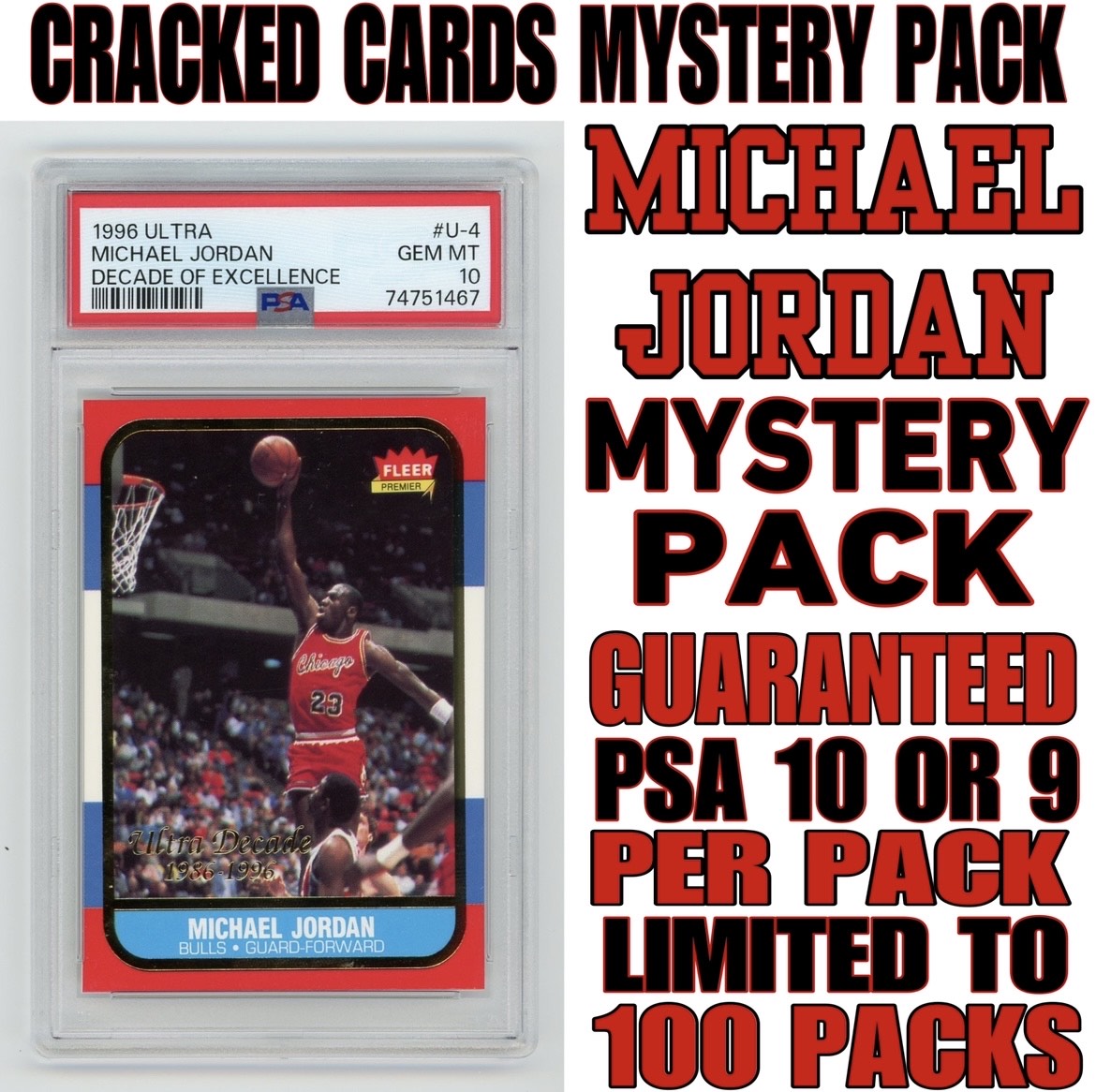 Cracked Cards Michael Jordan PSA Mystery Box Edition #3 (Limited to 100 Packs) at PristineAuction.com Cracked Cards Michael Jordan PSA Mystery Box Edition #3 (Limited to 100 Packs) at PristineAuction.com