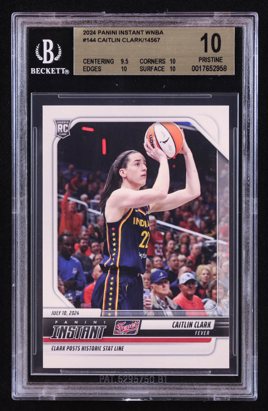 Caitlin Clark 2024 Panini Instant WNBA #144 RC (BGS 10) at PristineAuction.com Caitlin Clark 2024 Panini Instant WNBA #144 RC (BGS 10) at PristineAuction.com