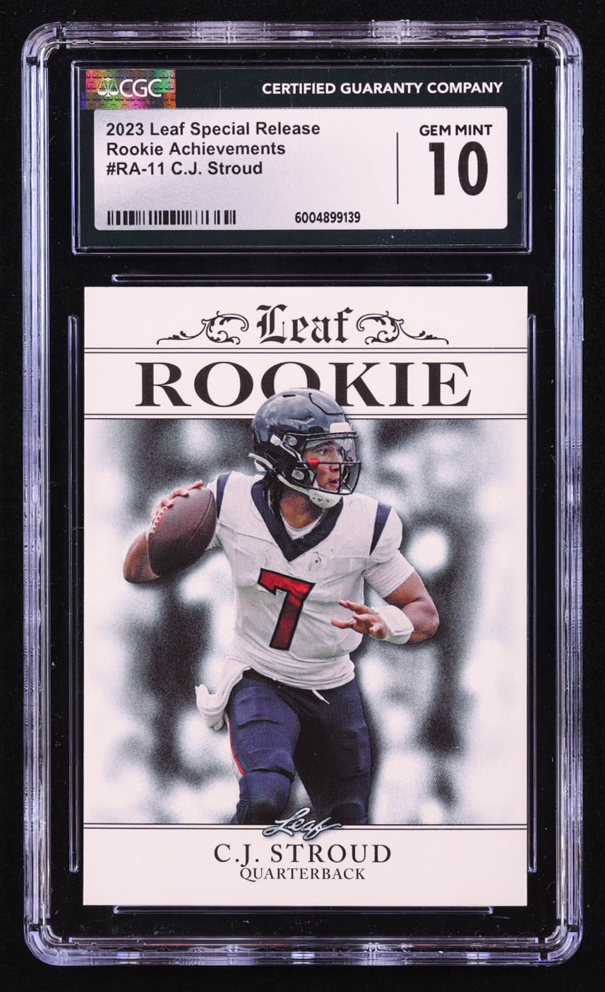 CJ Stroud 2023 Leaf Special Release Rookie Achievement #RA11 RC (CGC 10) at PristineAuction.com CJ Stroud 2023 Leaf Special Release Rookie Achievement #RA11 RC (CGC 10) at PristineAuction.com