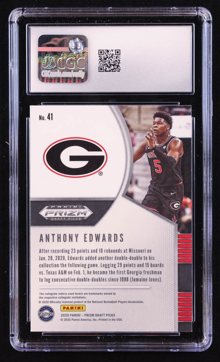 Anthony Edwards 2020-21 Panini Prizm Draft Picks #41 RC (CGC 10) at PristineAuction.com Anthony Edwards 2020-21 Panini Prizm Draft Picks #41 RC (CGC 10) at PristineAuction.com