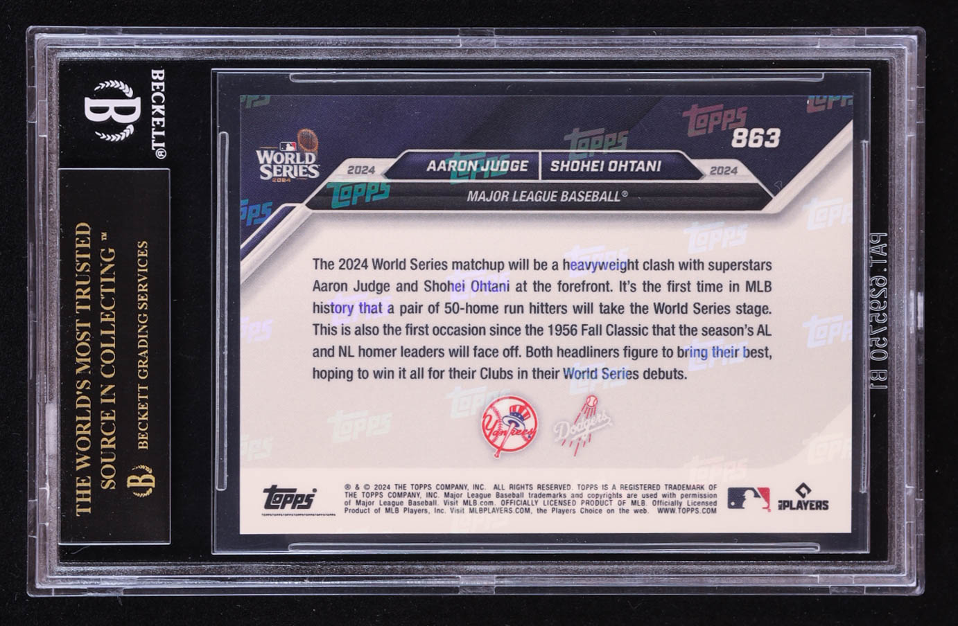 Aaron Judge / Shohei Ohtani 2024 Topps Now #863 (BGS 10 | Pristine Black Label) at PristineAuction.com Aaron Judge / Shohei Ohtani 2024 Topps Now #863 (BGS 10 | Pristine Black Label) at PristineAuction.com
