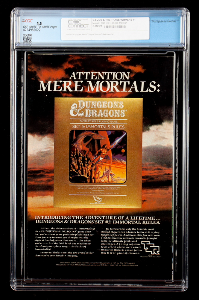 1987 "GI Joe & The Transformers" #1 Marvel Comic Book (CGC 4.5) at PristineAuction.com 1987 "GI Joe & The Transformers" #1 Marvel Comic Book (CGC 4.5) at PristineAuction.com