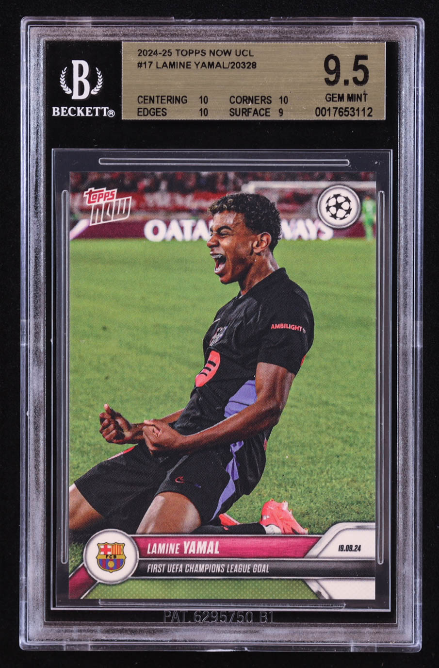 Lamine Yamal 2024-25 Topps Now UEFA Champions League #17 RC (BGS 9.5) at PristineAuction.com Lamine Yamal 2024-25 Topps Now UEFA Champions League #17 RC (BGS 9.5) at PristineAuction.com