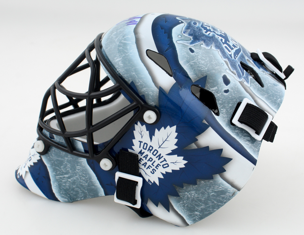Anthony Stolarz Signed Maple Leafs Mini Goalie Mask (COJO) at PristineAuction.com Anthony Stolarz Signed Maple Leafs Mini Goalie Mask (COJO) at PristineAuction.com