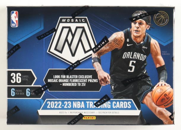 2022-23 Panini Mosaic Basketball Blaster Box with (6) Packs at PristineAuction.com 2022-23 Panini Mosaic Basketball Blaster Box with (6) Packs at PristineAuction.com