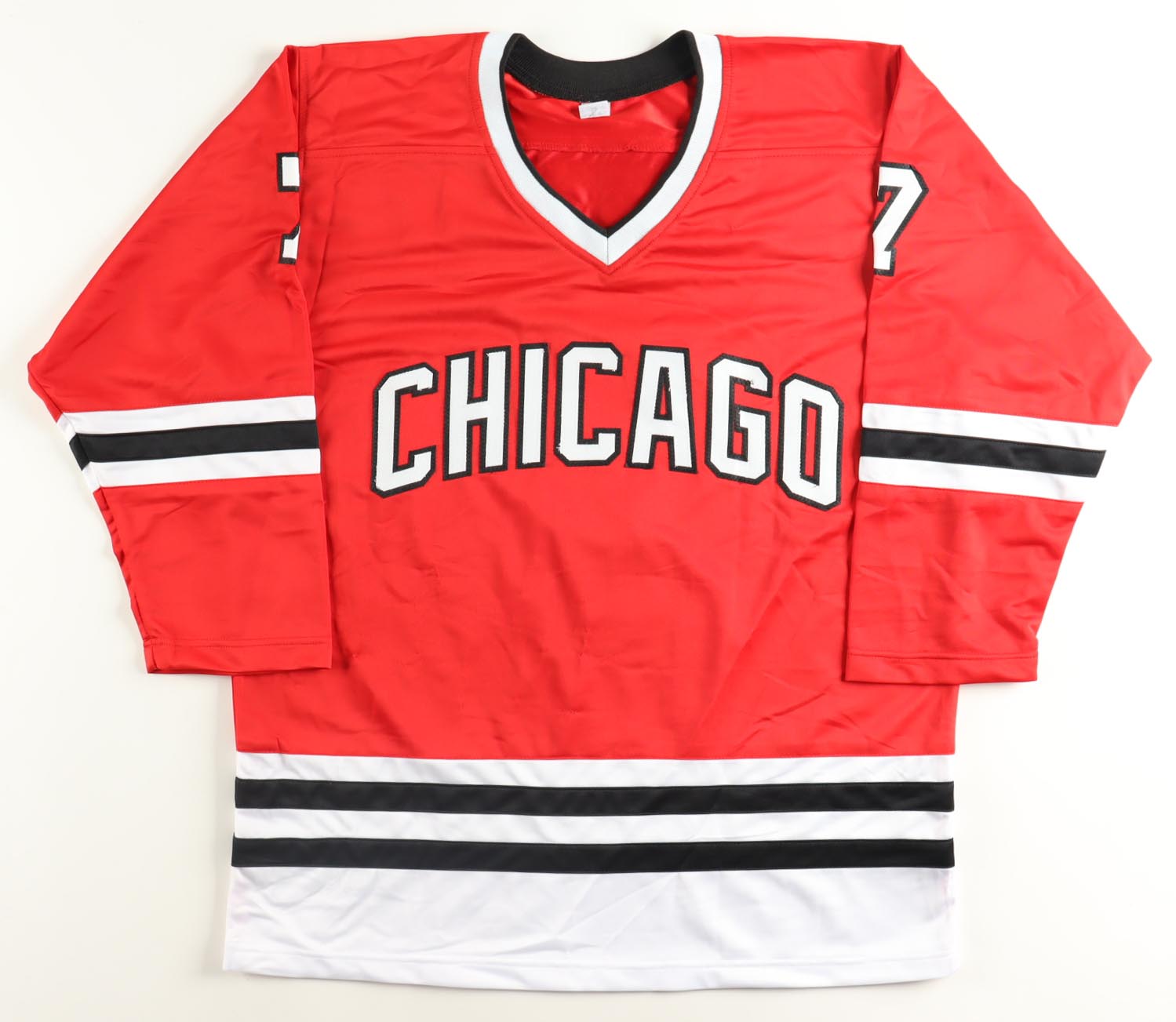 Chris Chelios Signed Jersey Inscribed "HOF 2013" (Beckett) at PristineAuction.com Chris Chelios Signed Jersey Inscribed "HOF 2013" (Beckett) at PristineAuction.com