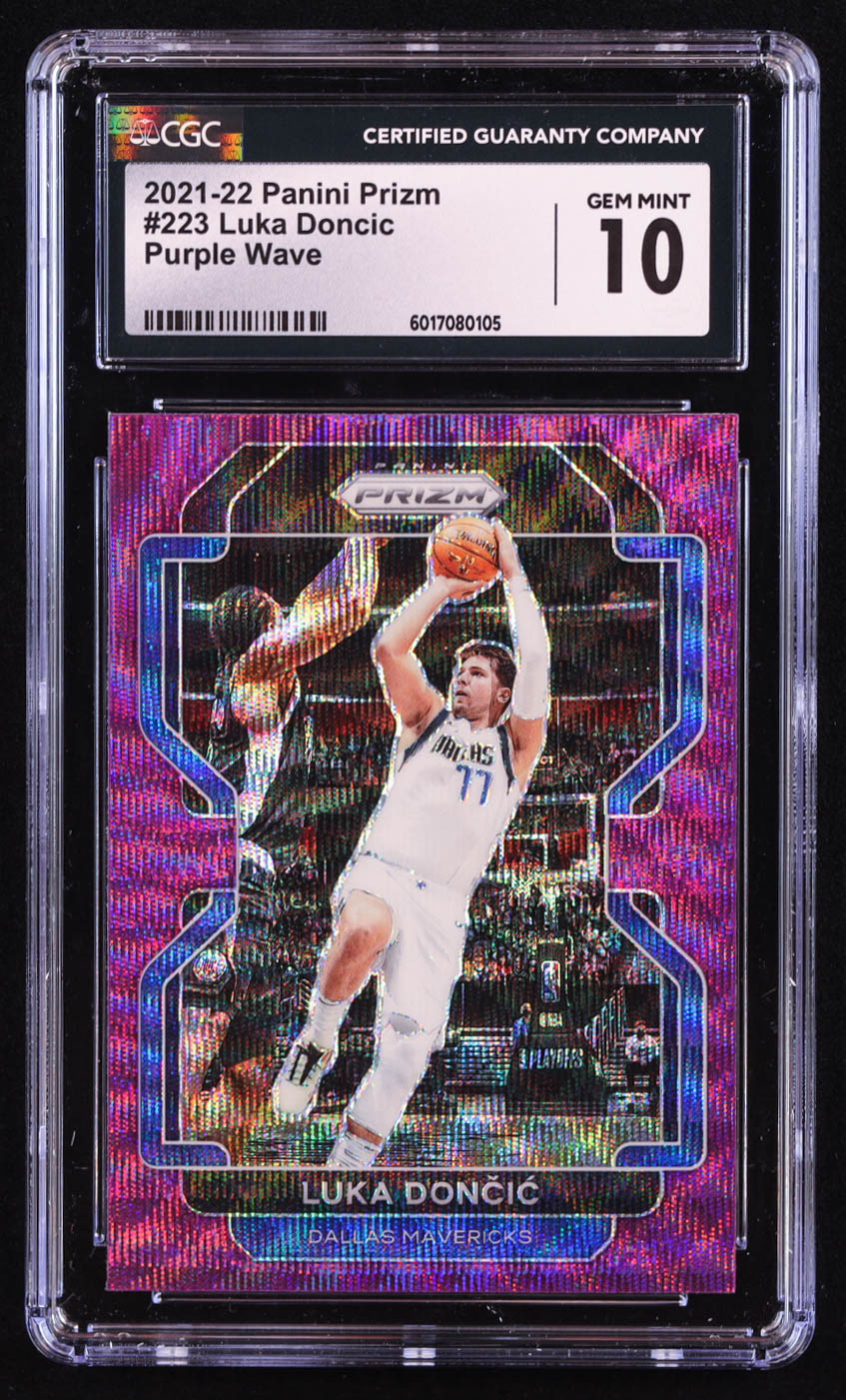 Luka Doncic 2021-22 Panini Prizm Prizms Priple Wave #223 (CCG 10) at PristineAuction.com Luka Doncic 2021-22 Panini Prizm Prizms Priple Wave #223 (CCG 10) at PristineAuction.com
