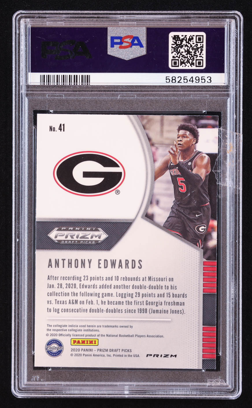 Anthony Edwards 2020-21 Panini Prizm Draft Picks Prizms Green #41 RC (PSA 10) at PristineAuction.com Anthony Edwards 2020-21 Panini Prizm Draft Picks Prizms Green #41 RC (PSA 10) at PristineAuction.com