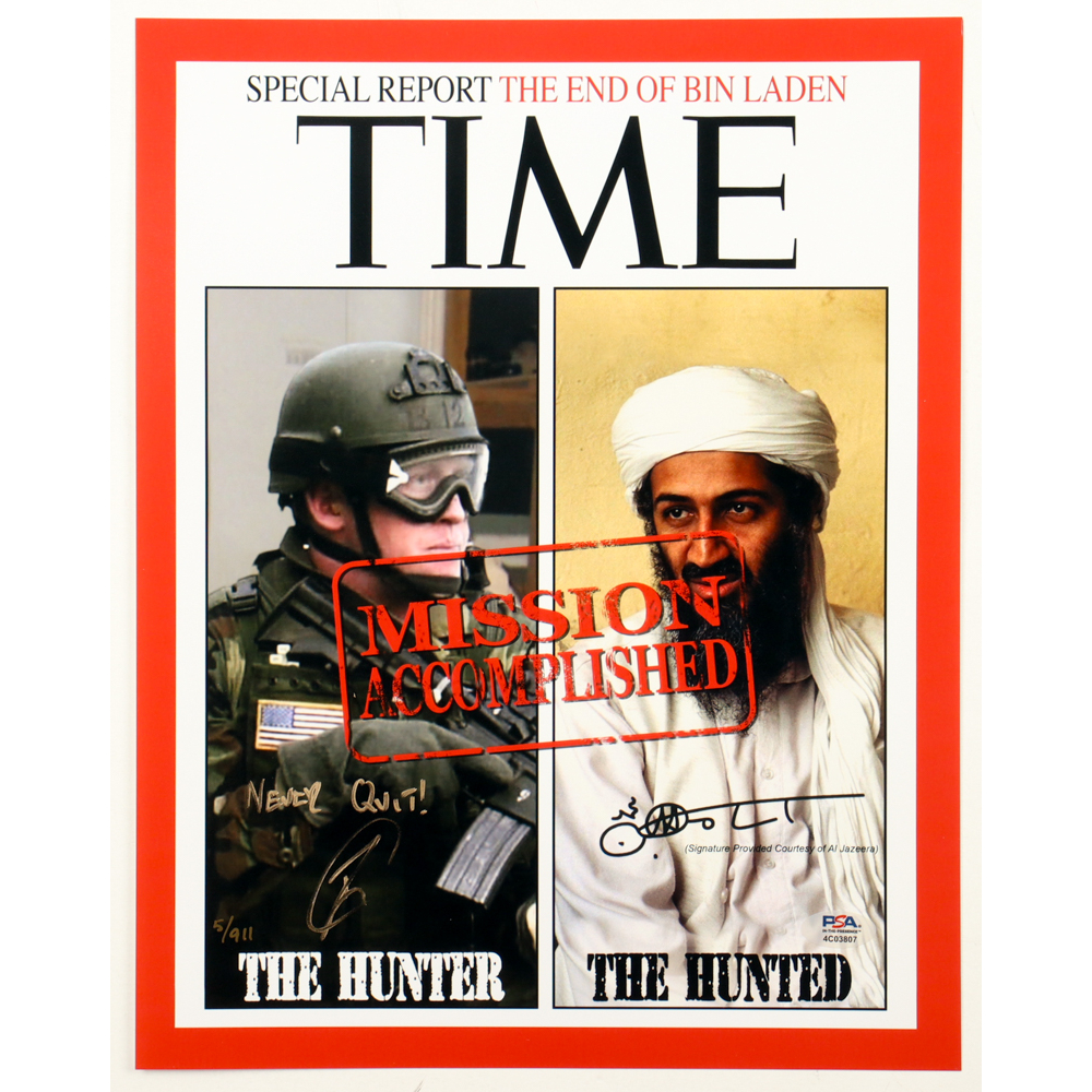 Robert J. O'Neill Signed TIME Magazine 11x14 Photo Inscribed 