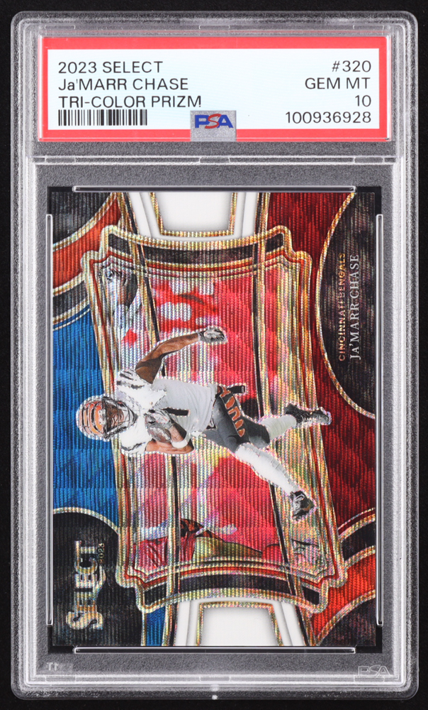 Ja'Marr Chase 2023 Select Prizm Tri Color #320 #03/75 (PSA 10) at PristineAuction.com Ja'Marr Chase 2023 Select Prizm Tri Color #320 #03/75 (PSA 10) at PristineAuction.com