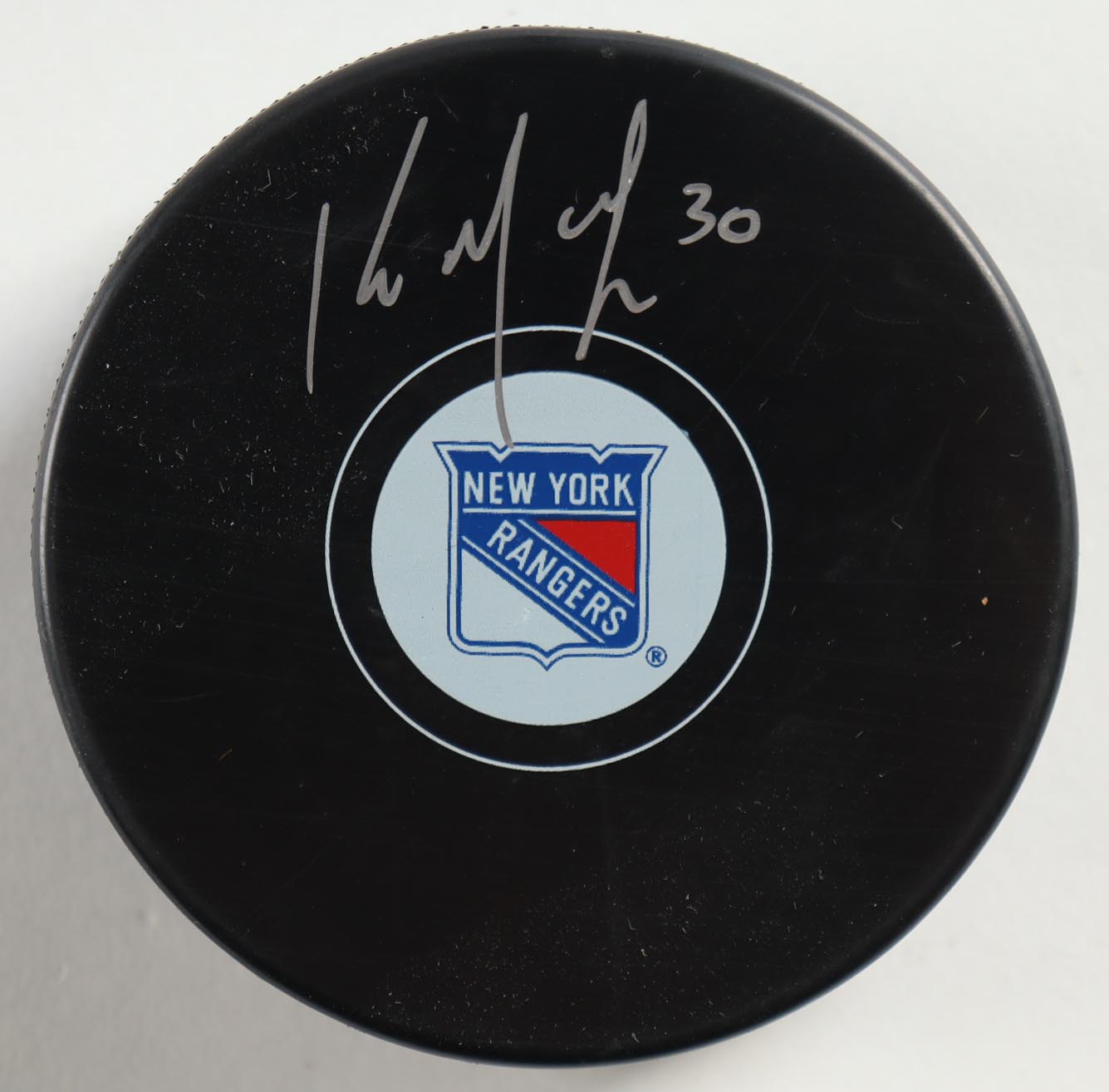 Kirk McLean Signed Rangers Logo Hockey Puck (Premium Autographs) at PristineAuction.com Kirk McLean Signed Rangers Logo Hockey Puck (Premium Autographs) at PristineAuction.com