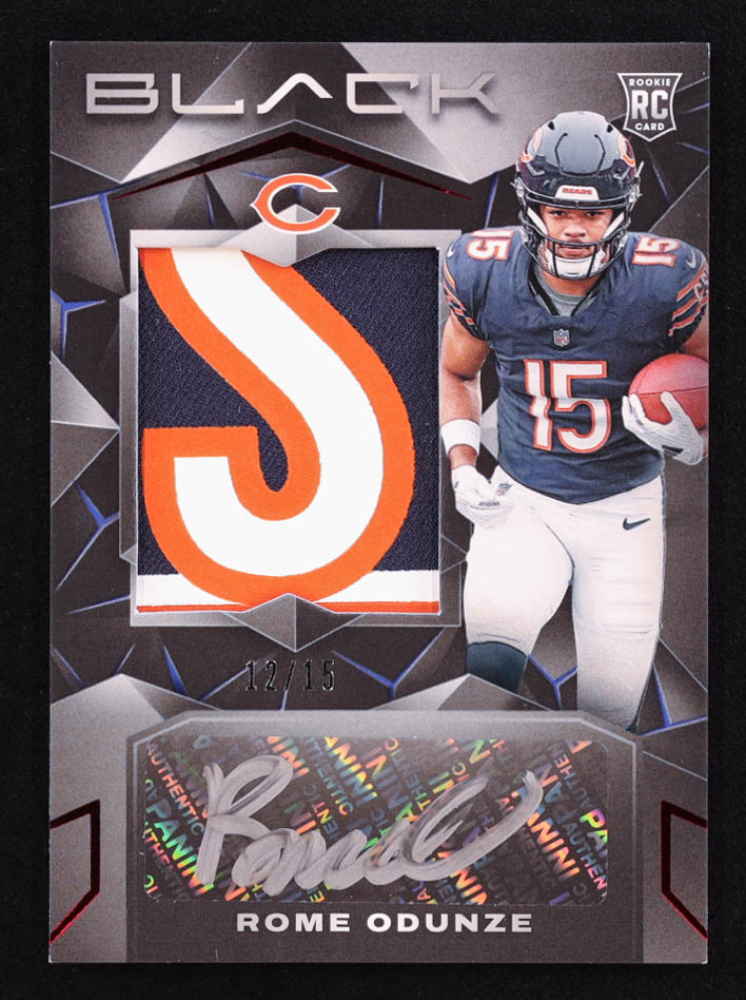 Rome Odunze 2024 Panini Black Ruby #206 Jersey Autograph RC #12/15