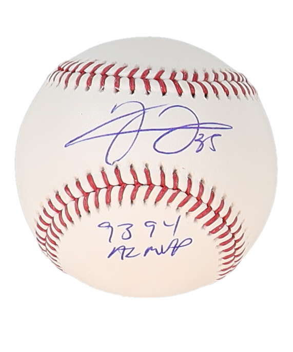 Frank Thomas Signed OML Baseball Inscribed "93, 94 AL MVP" (Schwartz) at PristineAuction.com Frank Thomas Signed OML Baseball Inscribed "93, 94 AL MVP" (Schwartz) at PristineAuction.com