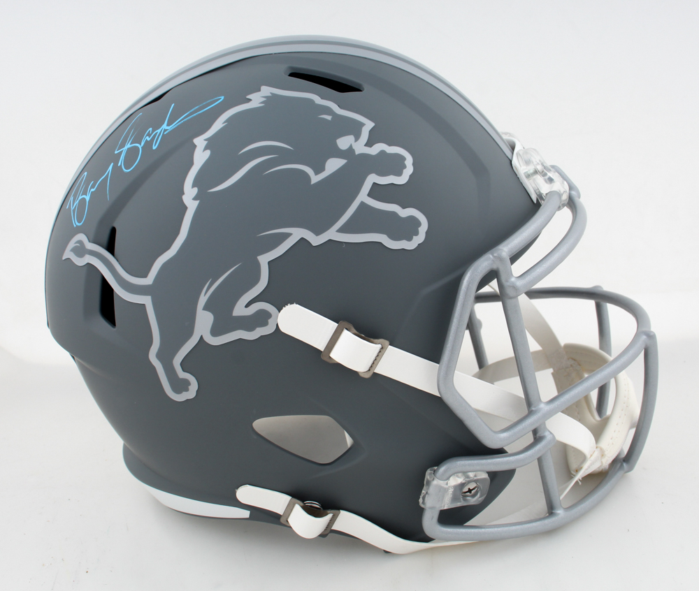 Barry Sanders Signed Lions Full-Size Slate Alternate Speed Helmet (Schwartz) at PristineAuction.com Barry Sanders Signed Lions Full-Size Slate Alternate Speed Helmet (Schwartz) at PristineAuction.com