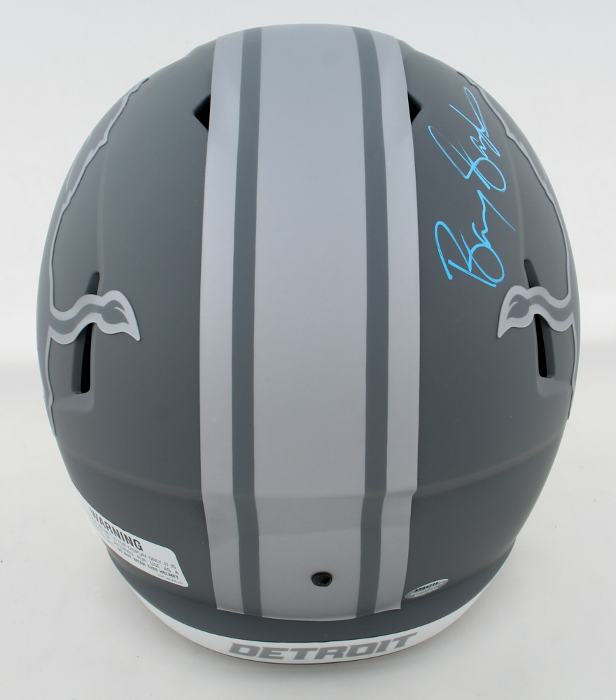 Barry Sanders Signed Lions Full-Size Slate Alternate Speed Helmet (Schwartz) at PristineAuction.com Barry Sanders Signed Lions Full-Size Slate Alternate Speed Helmet (Schwartz) at PristineAuction.com