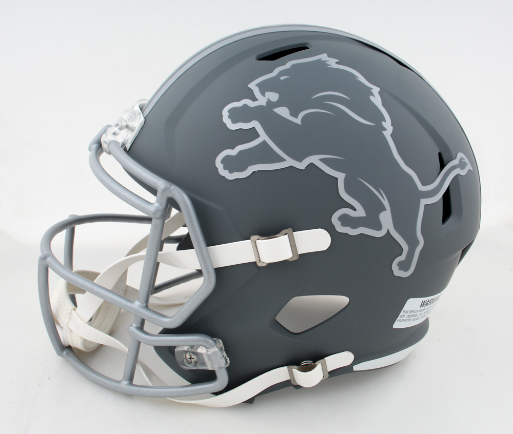 Barry Sanders Signed Lions Full-Size Slate Alternate Speed Helmet (Schwartz) at PristineAuction.com Barry Sanders Signed Lions Full-Size Slate Alternate Speed Helmet (Schwartz) at PristineAuction.com