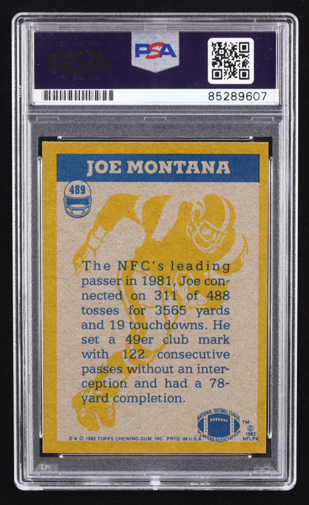 Joe Montana Signed 1982 Topps #489 IA (PSA) at PristineAuction.com Joe Montana Signed 1982 Topps #489 IA (PSA) at PristineAuction.com