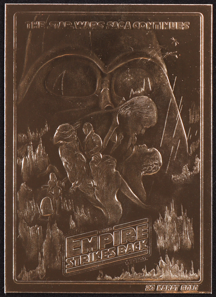 Star Wars The Empire Strikes Back 1996 Score Board 23Kt Gold Card at PristineAuction.com Star Wars The Empire Strikes Back 1996 Score Board 23Kt Gold Card at PristineAuction.com