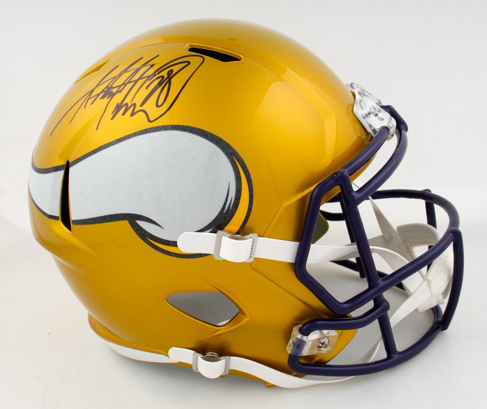 Adrian Peterson Signed Vikings Full-Size Flash Alternate Speed Helmet (Schwartz) at PristineAuction.com Adrian Peterson Signed Vikings Full-Size Flash Alternate Speed Helmet (Schwartz) at PristineAuction.com