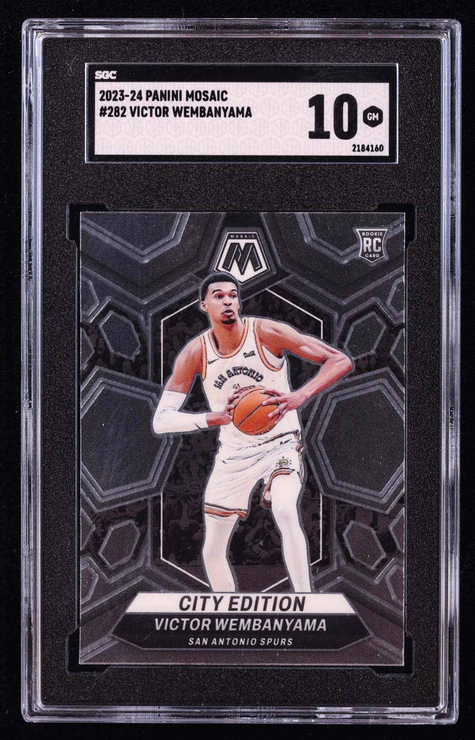 Victor Wembanyama 2023-24 Panini Mosaic #282 City Edition RC (SGC 10) at PristineAuction.com Victor Wembanyama 2023-24 Panini Mosaic #282 City Edition RC (SGC 10) at PristineAuction.com