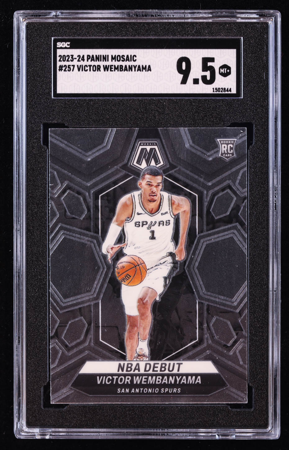 Victor Wembanyama 2023-24 Panini Mosaic #257 NBA Debut RC (SGC 9.5) at PristineAuction.com Victor Wembanyama 2023-24 Panini Mosaic #257 NBA Debut RC (SGC 9.5) at PristineAuction.com