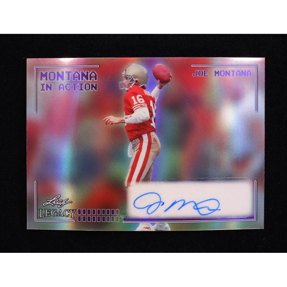 Joe Montana 2024 Leaf Legacy Collection #IA-JM1 Autograph Purple Prismatic SP Variation #4/10 at PristineAuction.com