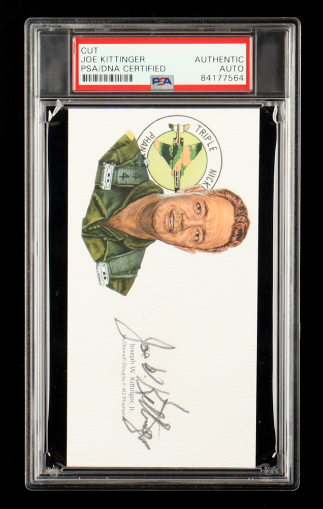 Joe Kittinger Signed Cut With Portrait Art (PSA) at PristineAuction.com Joe Kittinger Signed Cut With Portrait Art (PSA) at PristineAuction.com