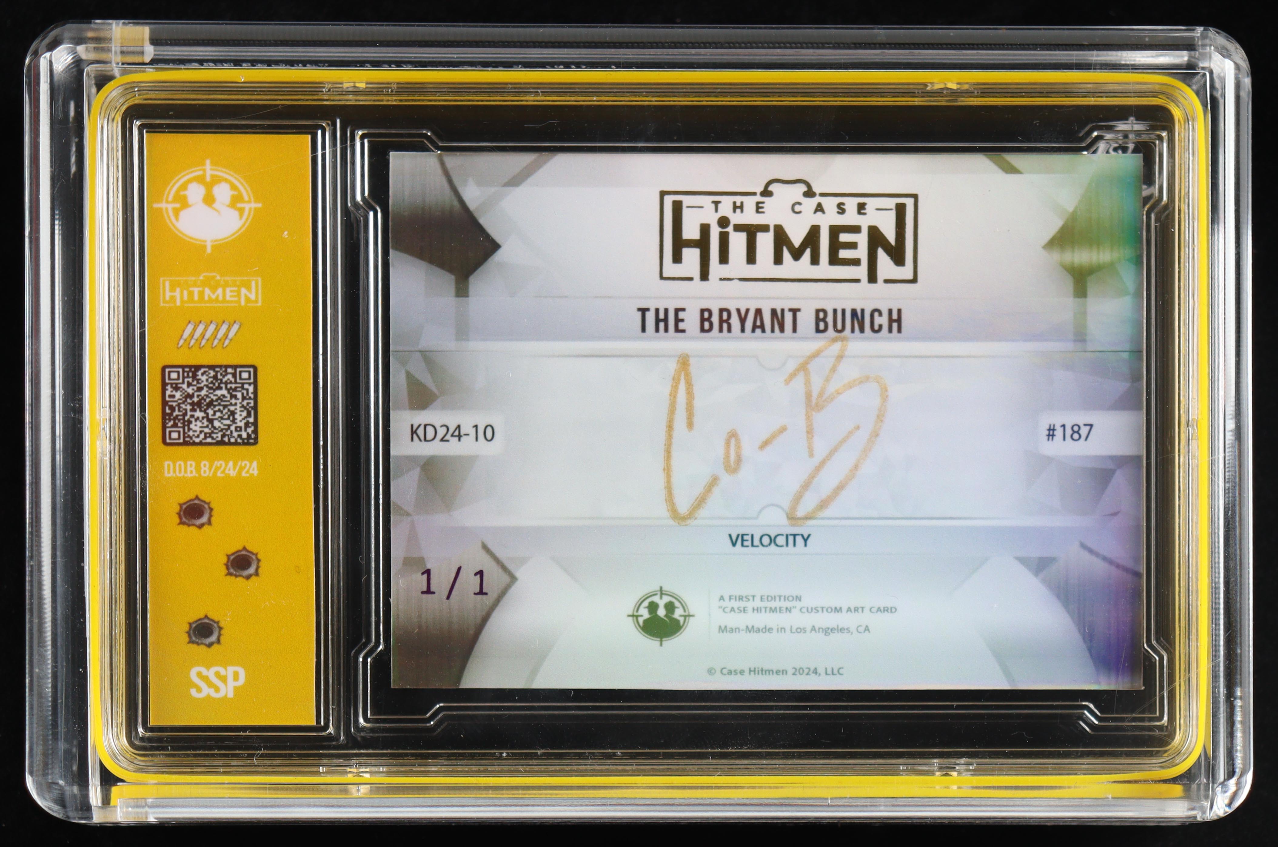Kobe Bryant The Case Hitmen "The Bryant Bunch: Kobe Day 2024" Velocity Refractor #187 #1/1 with Carrying Case at PristineAuction.com Kobe Bryant The Case Hitmen "The Bryant Bunch: Kobe Day 2024" Velocity Refractor #187 #1/1 with Carrying Case at PristineAuction.com