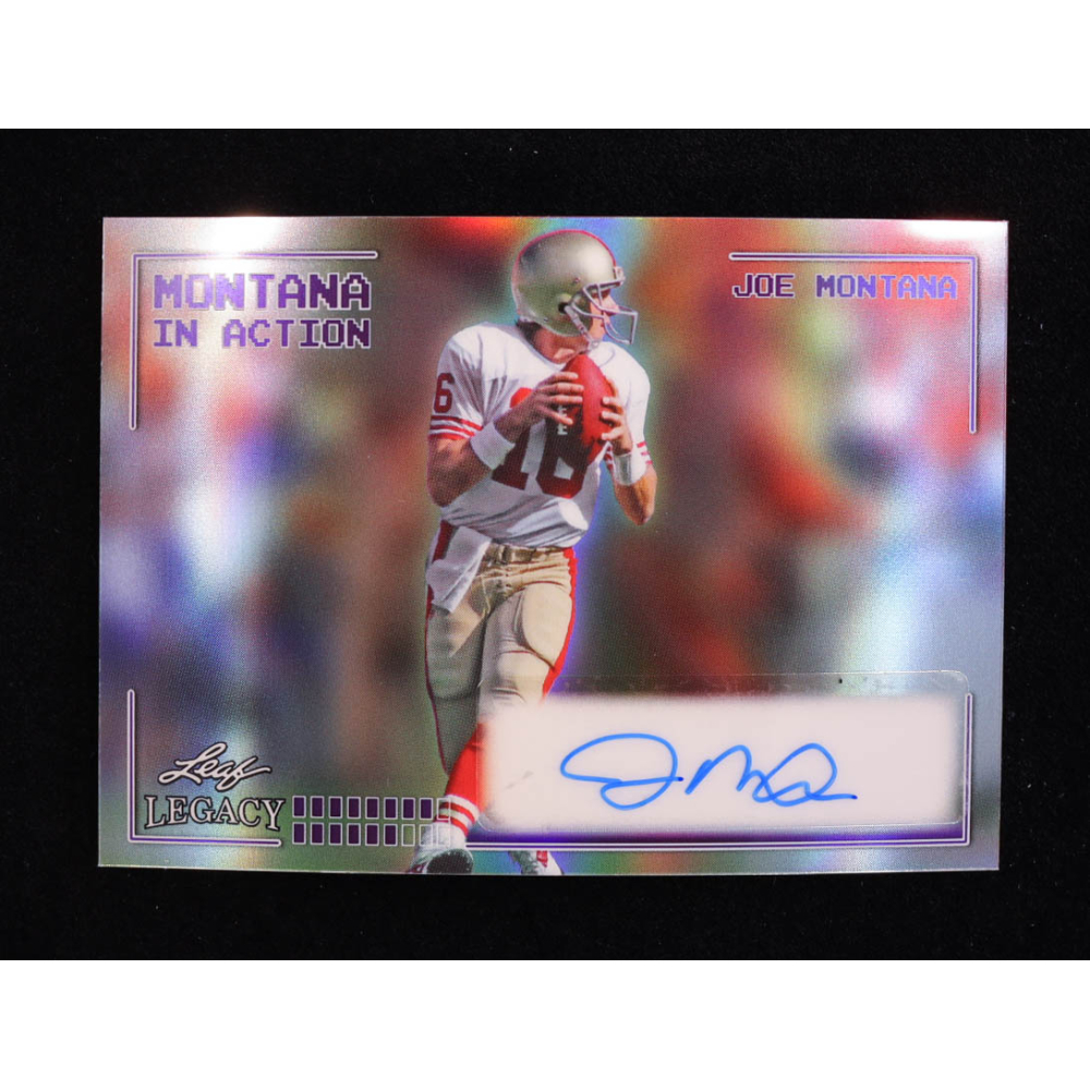 Joe Montana 2024 Leaf Legacy Collection #IA-JM2 Autograph Purple Prismatic SP Variation #8/10 at PristineAuction.com Joe Montana 2024 Leaf Legacy Collection #IA-JM2 Autograph Purple Prismatic SP Variation #8/10 at PristineAuction.com