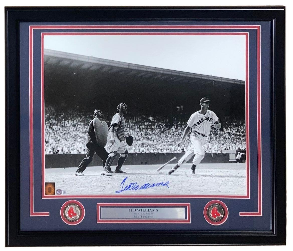Ted Williams Signed Red Sox Custom Framed Photo Display (Beckett) at PristineAuction.com Ted Williams Signed Red Sox Custom Framed Photo Display (Beckett) at PristineAuction.com