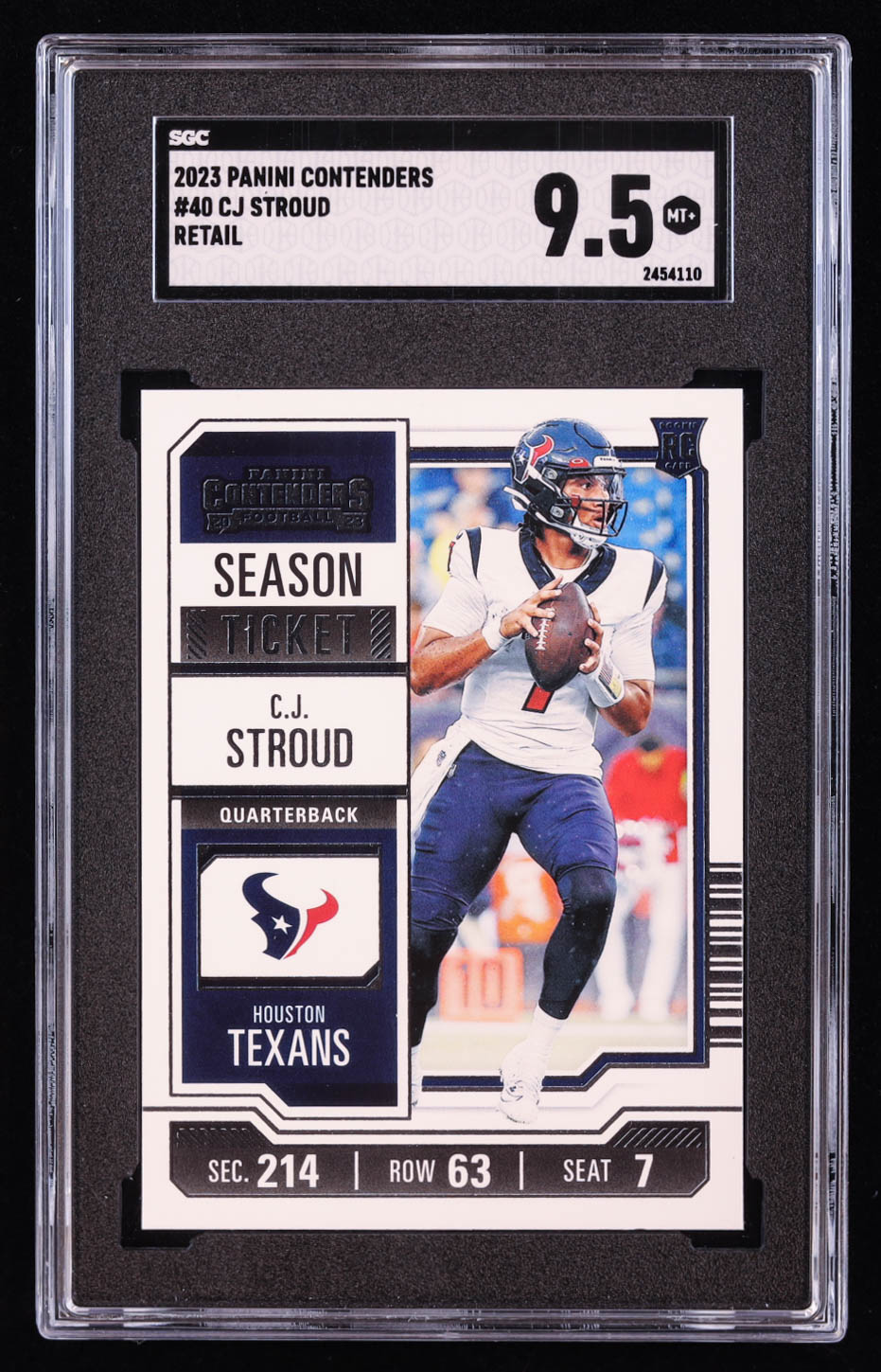 CJ Stroud 2023 Panini Contenders Retail #40 RC (SGC 9.5) at PristineAuction.com CJ Stroud 2023 Panini Contenders Retail #40 RC (SGC 9.5) at PristineAuction.com